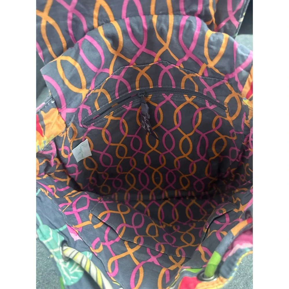 Vera Bradley Jazzy Blooms Convertible Backpack Tote Floral Quilted Cotton Bag